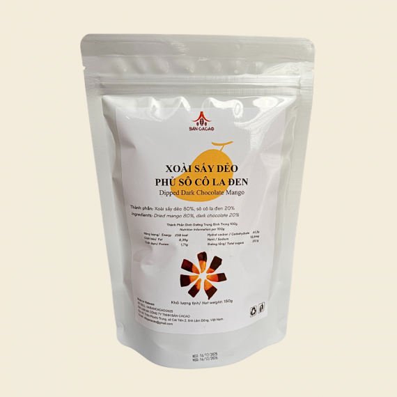 Xoài sấy dẻo phủ socola đen