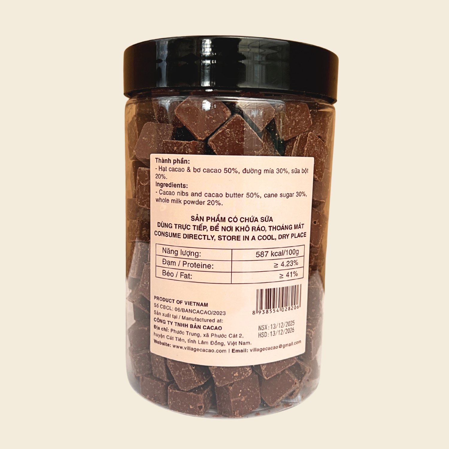 Sô cô la sữa 50%  Hộp 500g