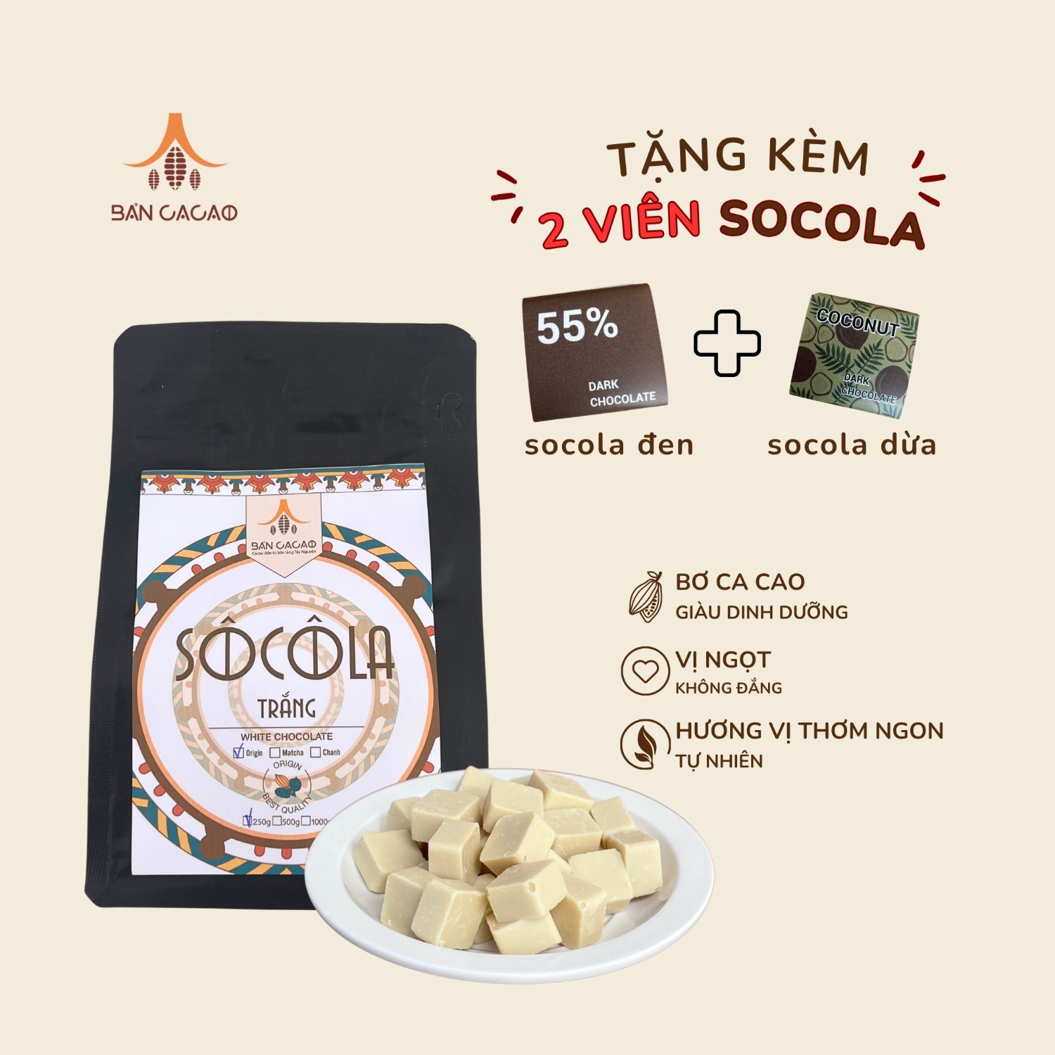 Sô cô la Trắng Túi 250g