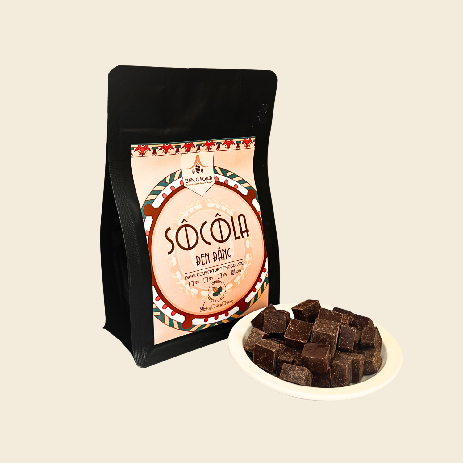 Sô cô la đen đắng 85% Túi 250g