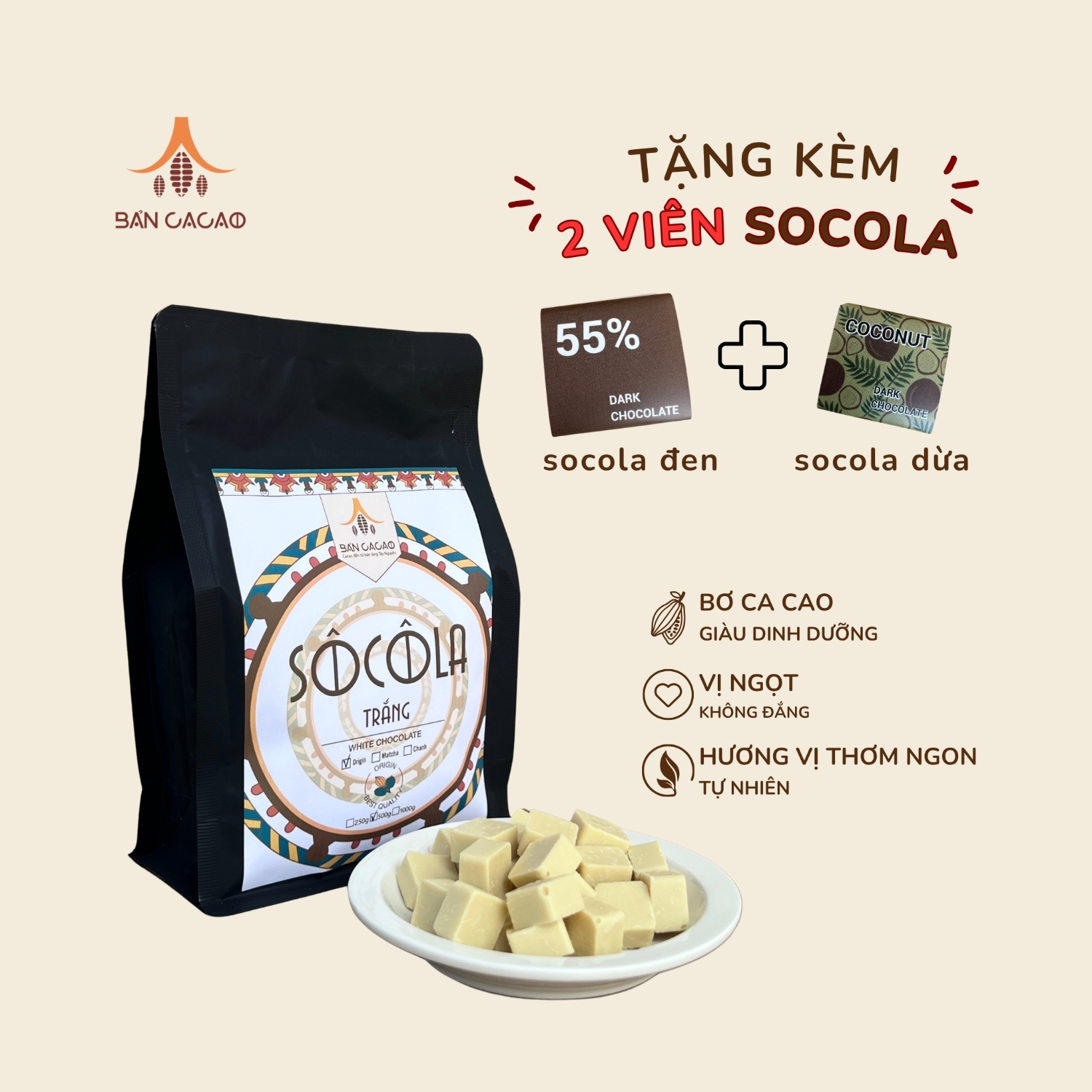 Sô cô la Trắng Túi 500g