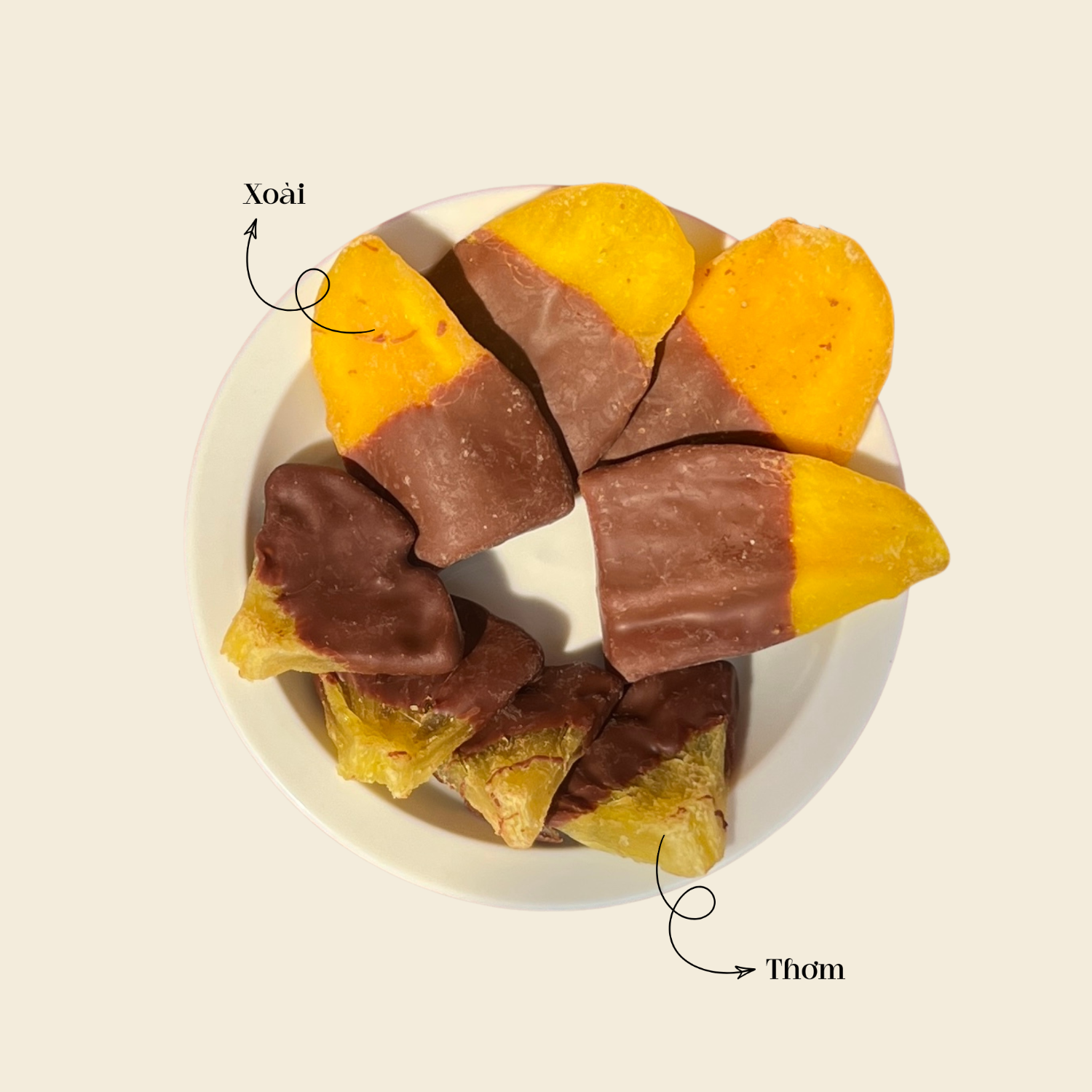 Thơm sấy dẻo phủ socola đen