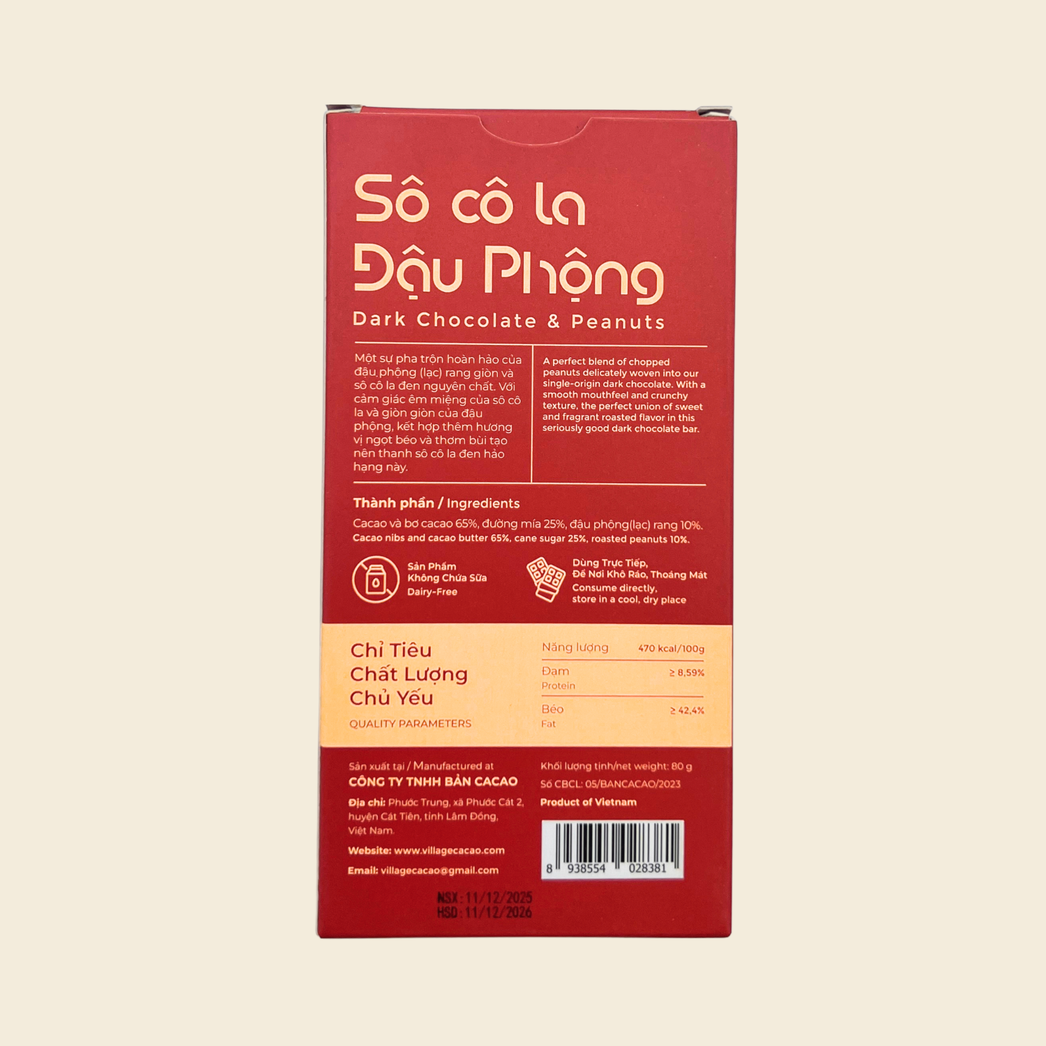 Thanh Socola đen 72% & Đậu phộng